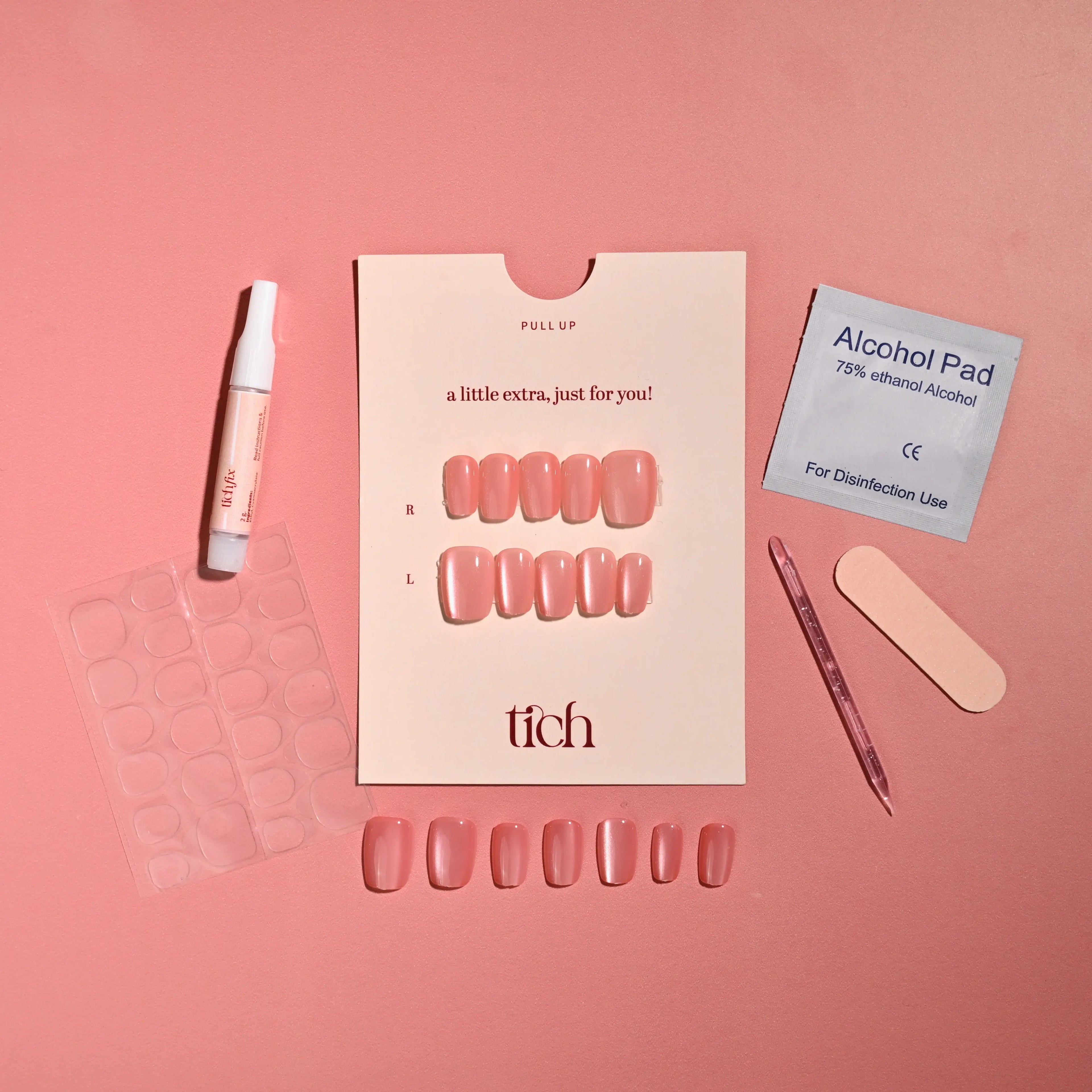 Cotton Candy | Premium Press On Nails | Glossy Square Shape