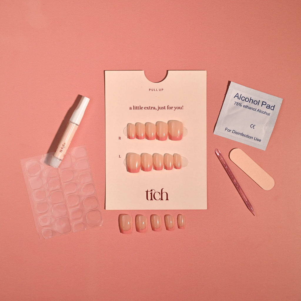 Peach Please | Premium Press On Nails | Glossy Square Shape
