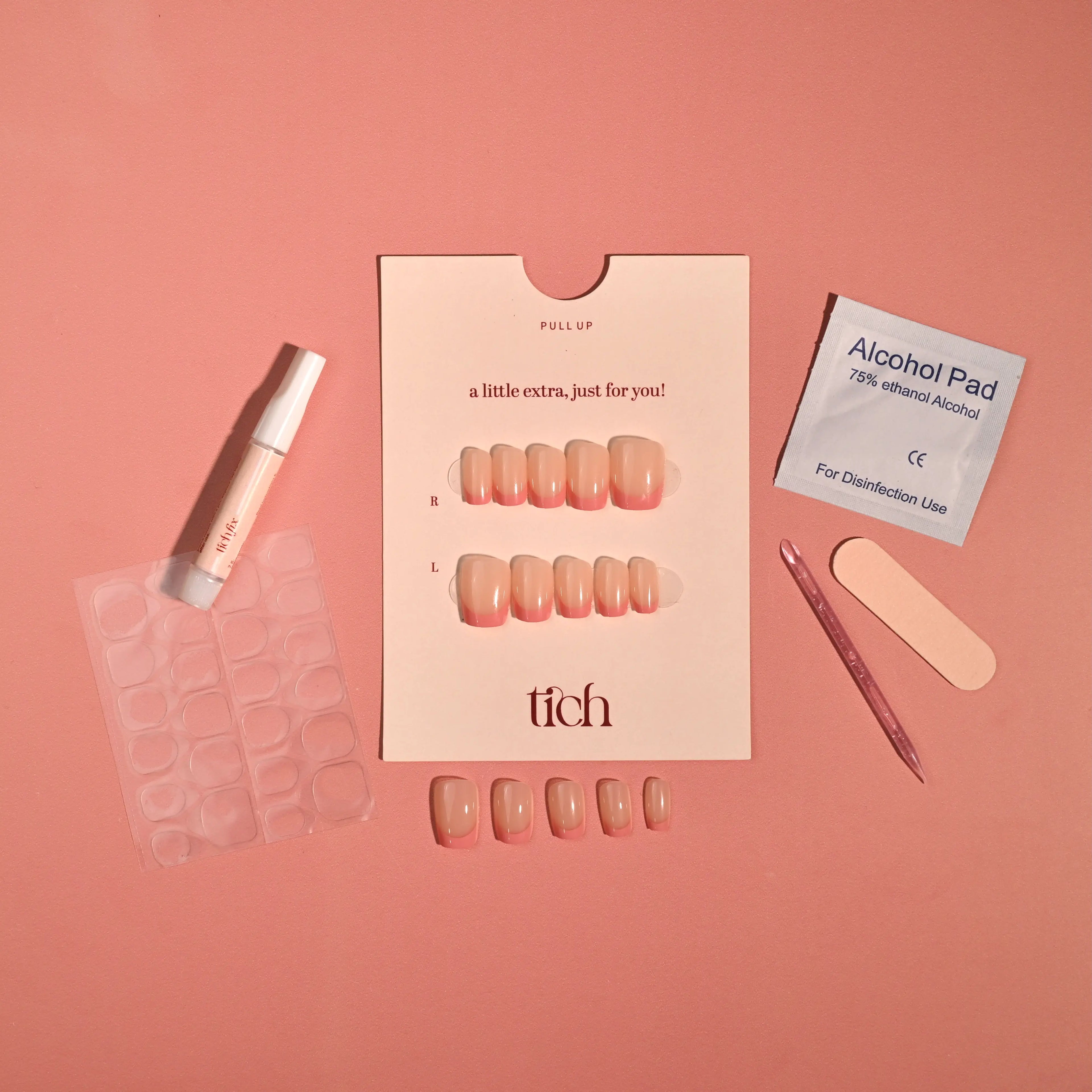 Peach Please | Premium Press On Nails | Glossy Square Shape