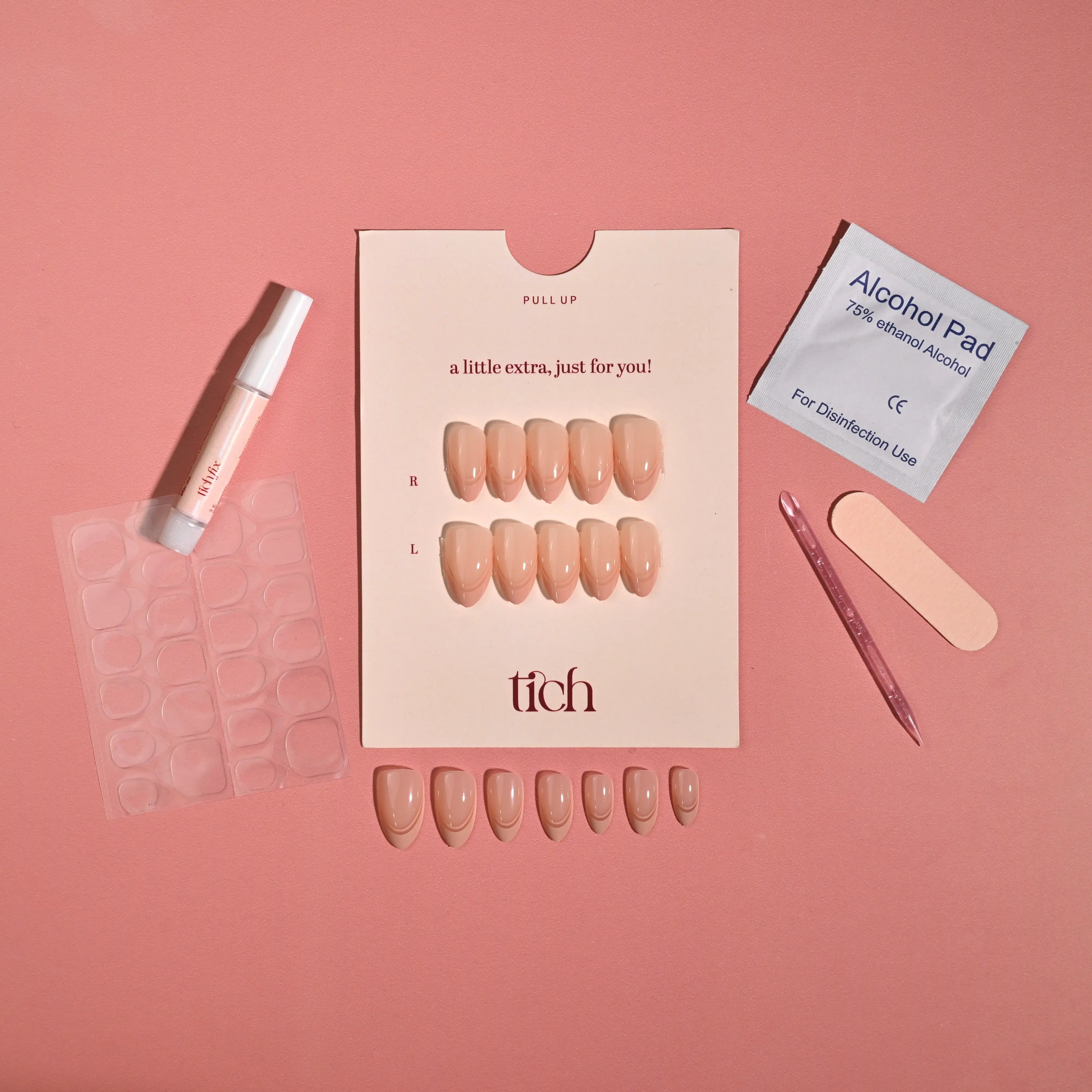Pink French | Premium Press On Nails | Glossy Almond Shape