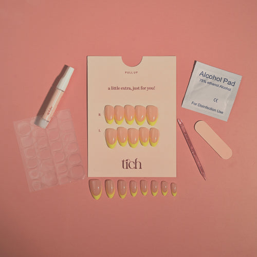 Candy French | Premium Press On Nails | Glossy Almond Shape