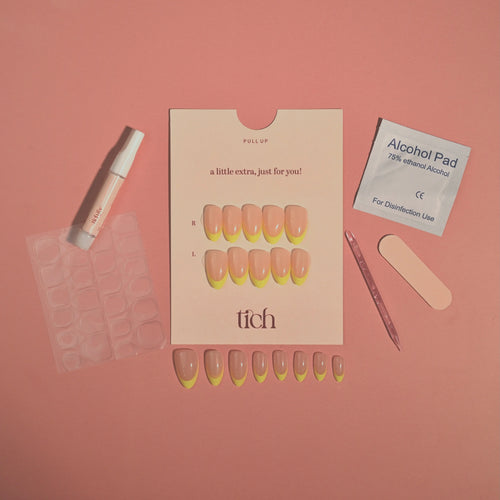 Candy French | Premium Press On Nails | Glossy Almond Shape