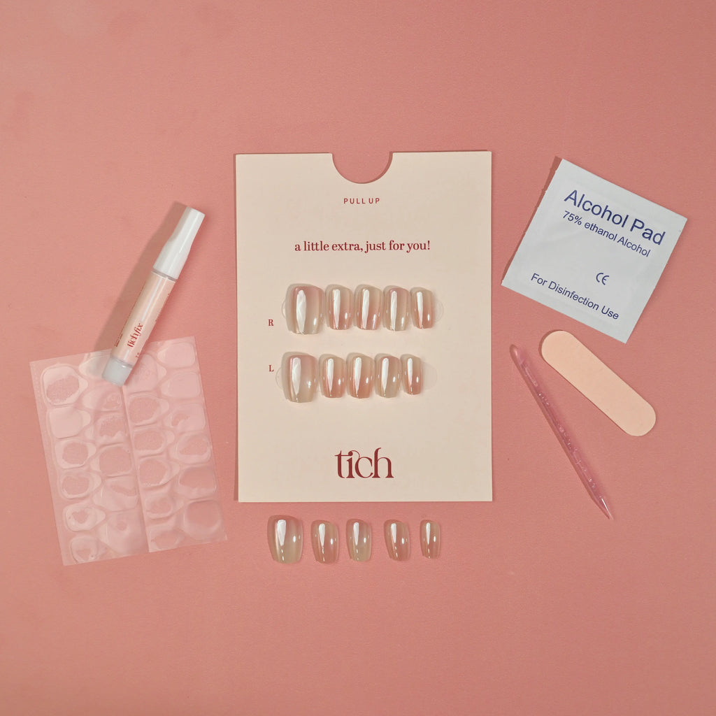 Glazed Donut | Premium Press On Nails | Glossy Glazed Square Shape