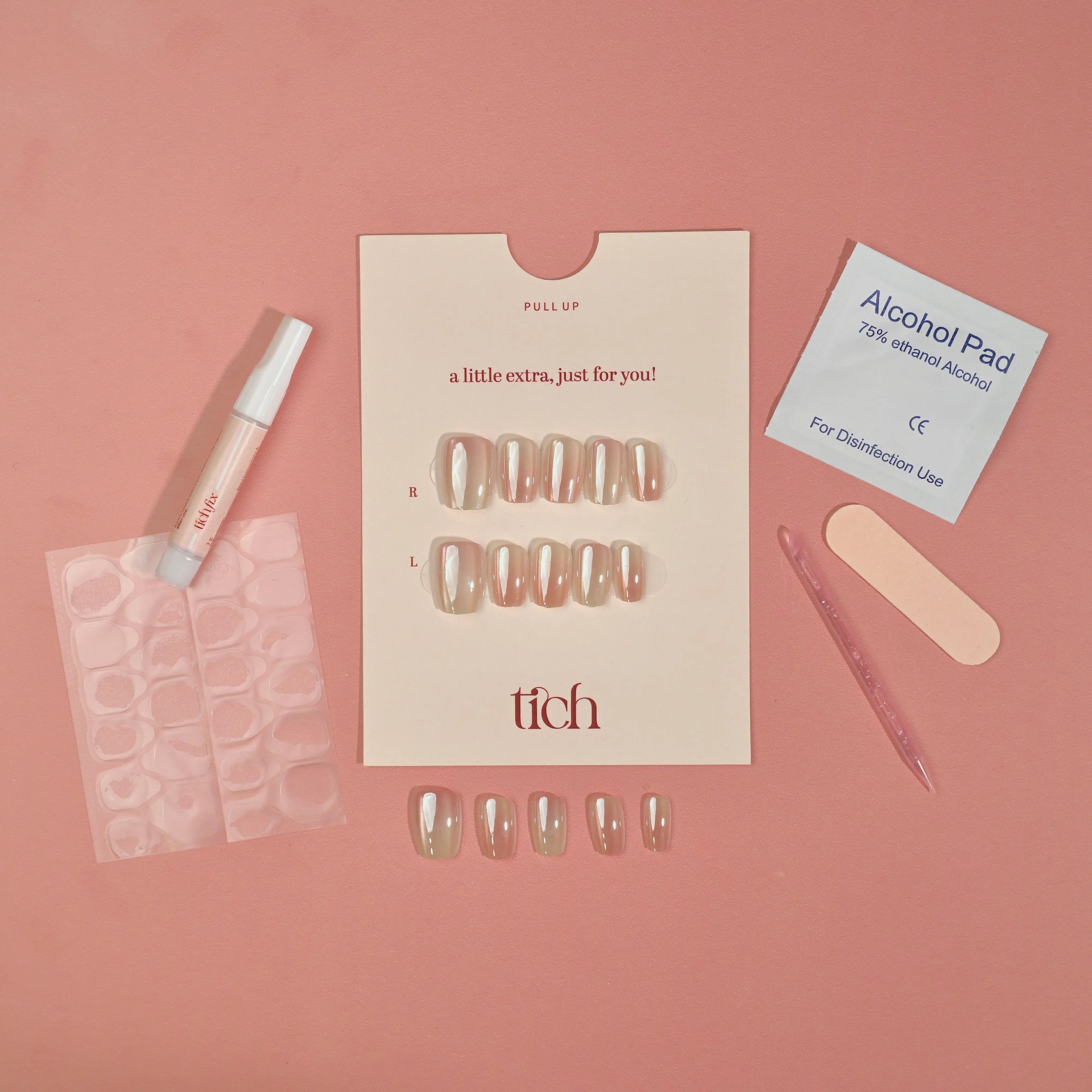 Glazed Donut | Premium Press On Nails | Glossy Glazed Square Shape