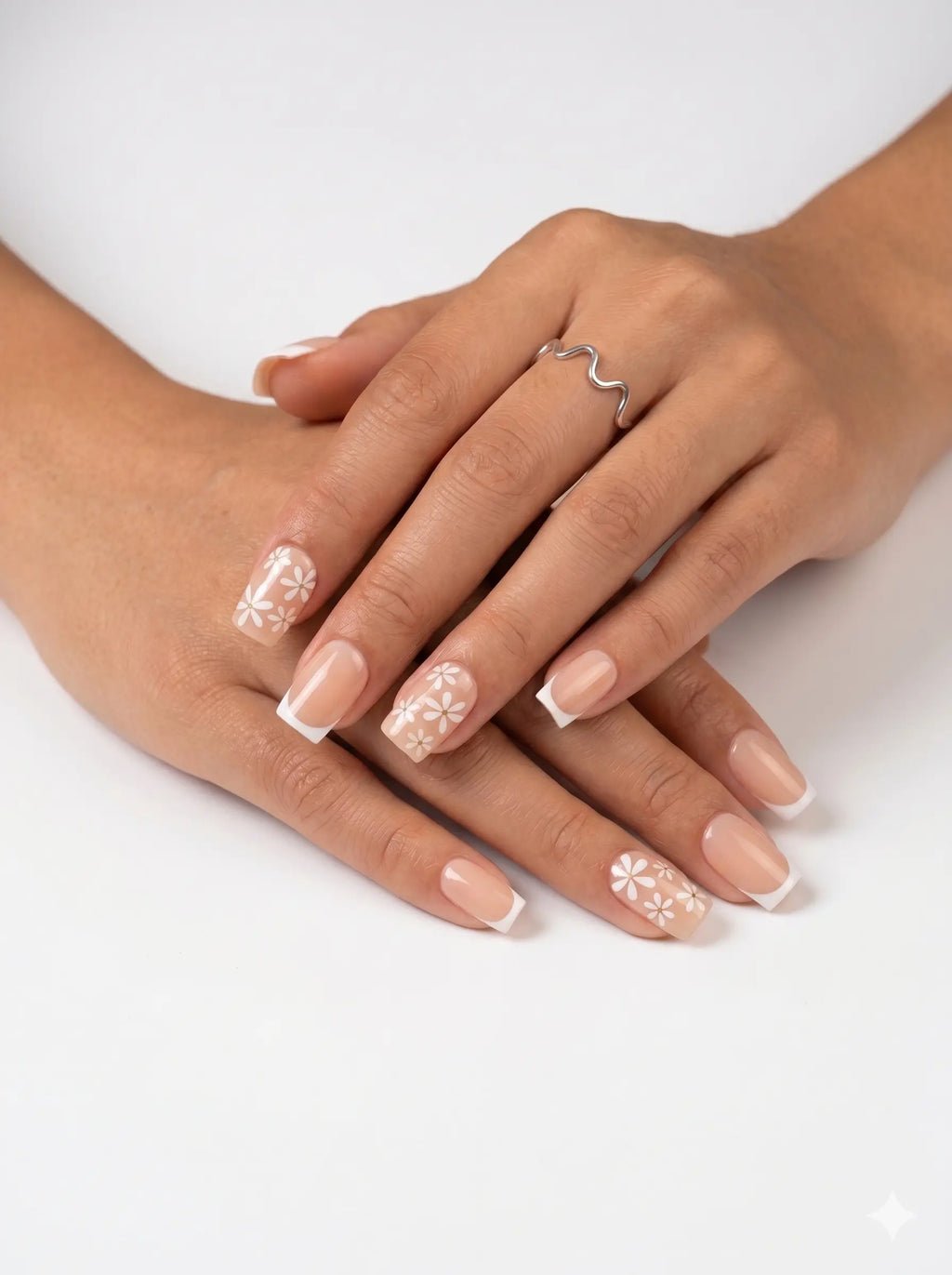 French Blossom | Premium Press On Nails | Square Shape