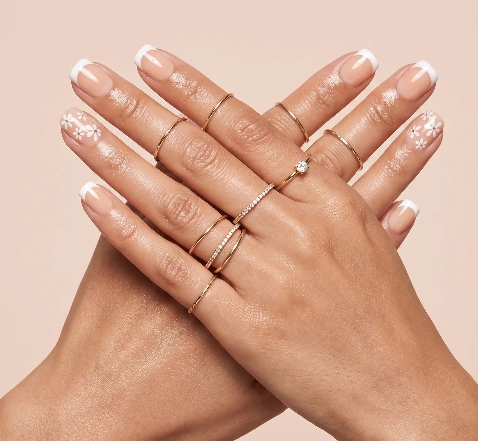 French Blossom | Premium Press On Nails | Square Shape