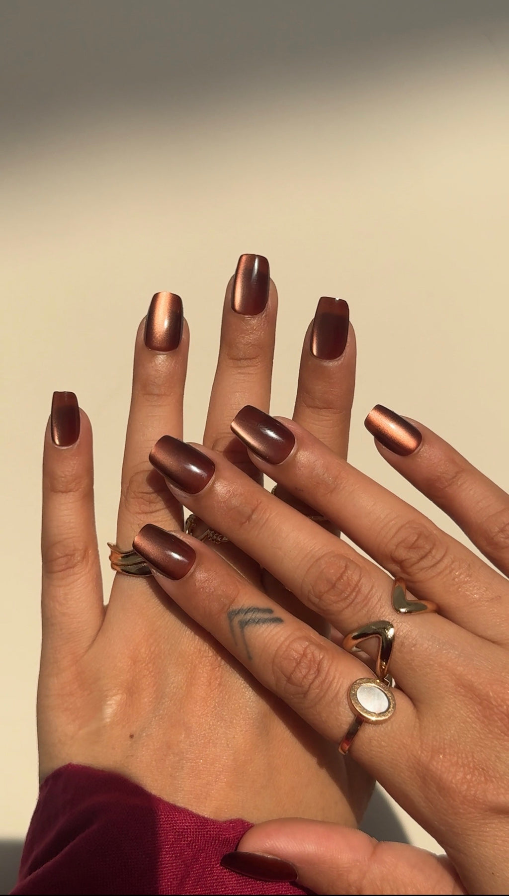Mocha | Premium Press On Nails | Glossy Square Shape