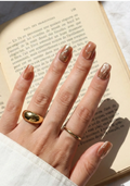 Caramel Chrome | Premium Press On Nails | Glossy Chrome Square Shape