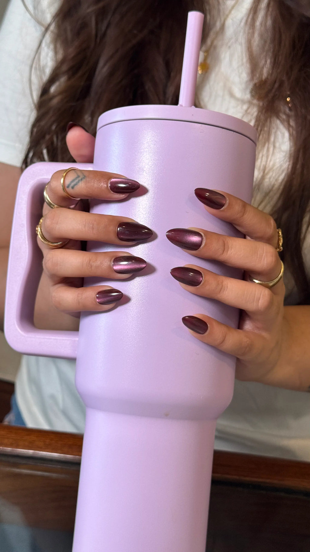 Magnetic Plum | Premium Press on nails | Almond