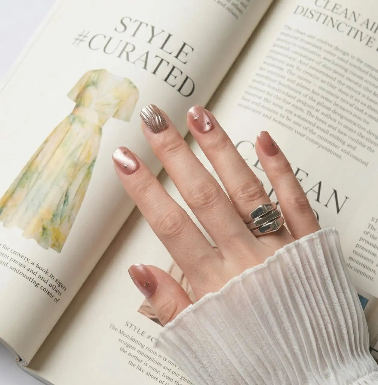 Pink Aurora | Premium Press on nails | Square