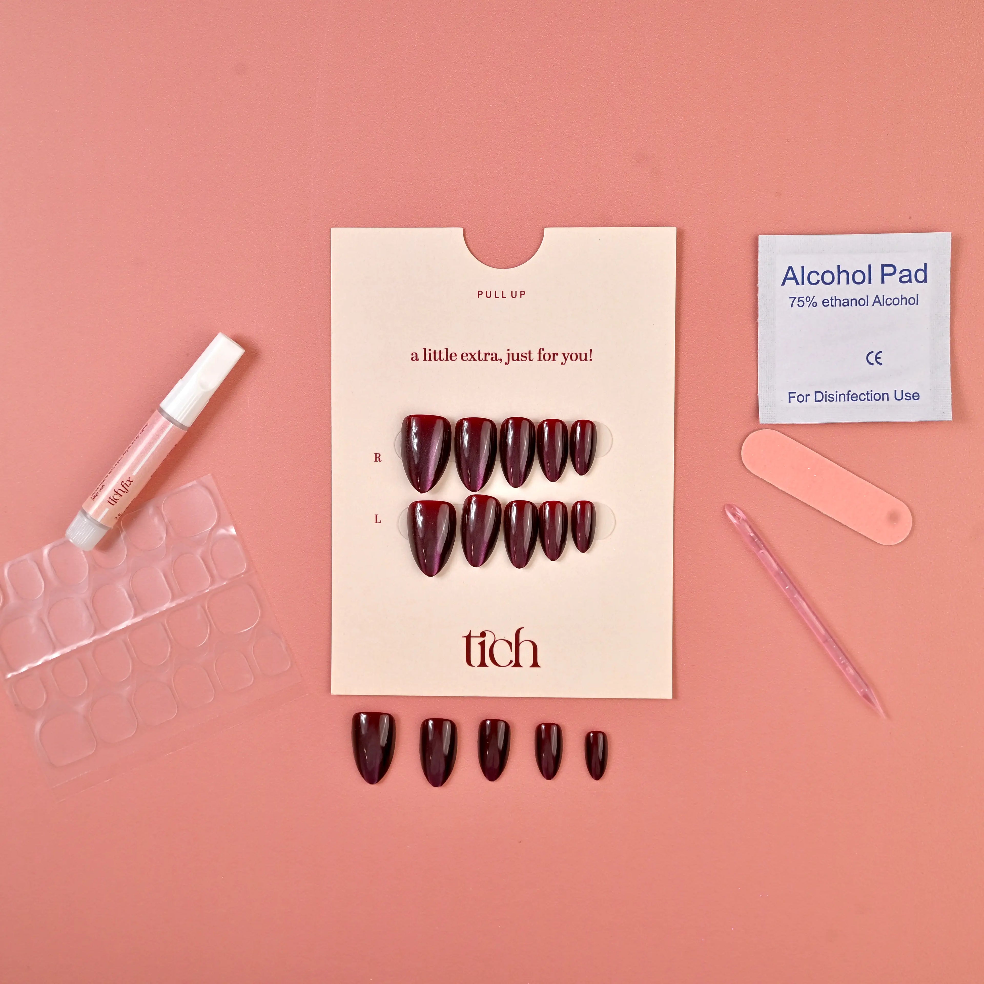 Magnetic Plum | Premium Press on nails | Almond